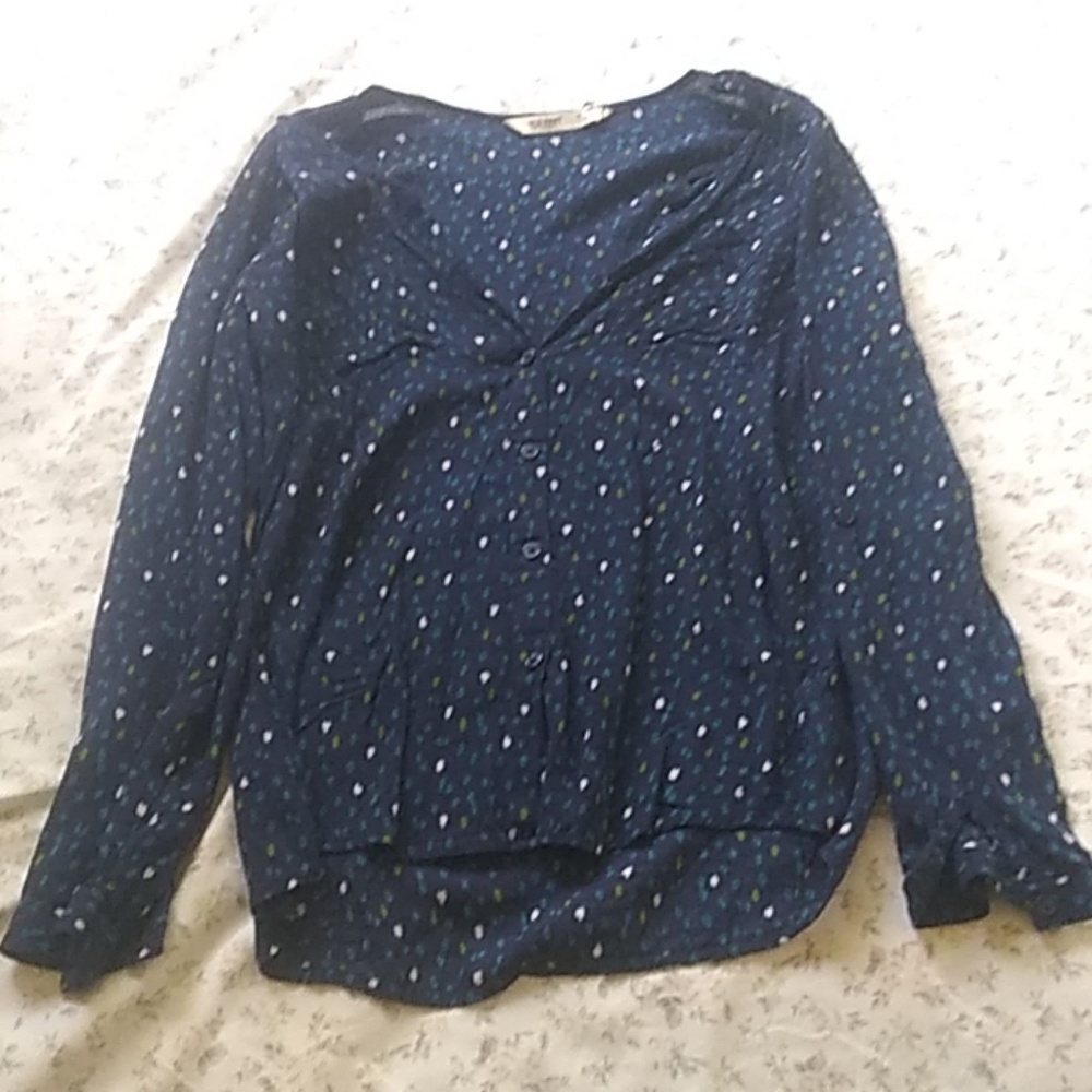 Blue and green Old Navy button up blouse